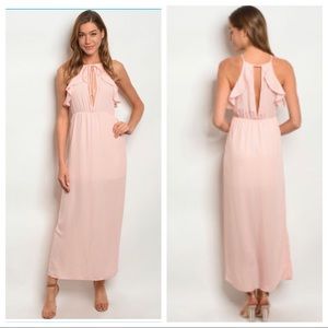 Long peach dress